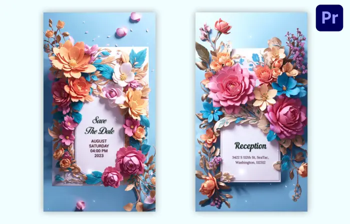 Stunning 3D Floral Wedding Invitation Instagram Story